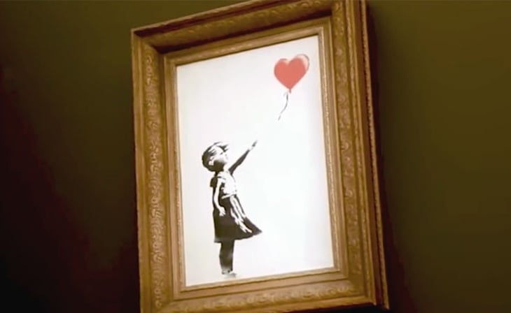 Subastan una versión de 'Niña con globo' por Banksy