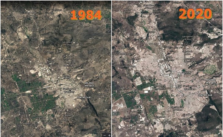 Con fotos satelitales, Google muestra crecimiento de Querétaro