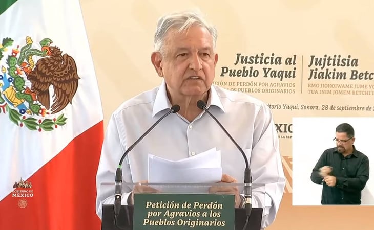 AMLO pide perdón al pueblo Yaqui por injusticias en su contra