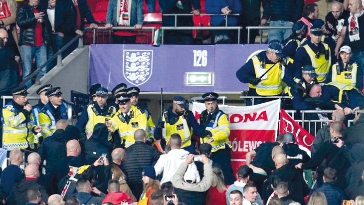 Seis personas fueron  arrestadas en Wembley por enfrentamientos