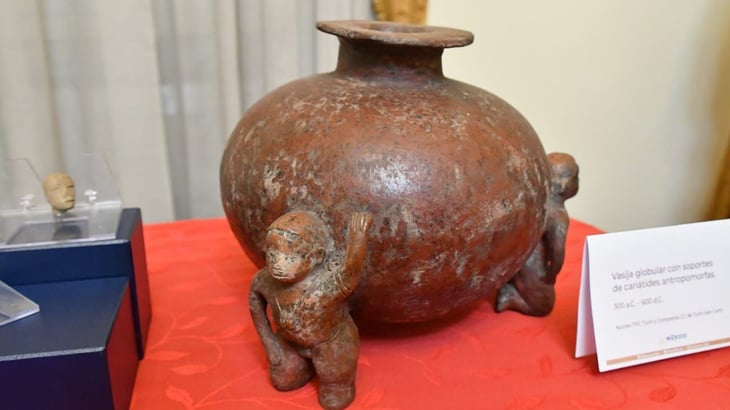Italia regresa a México tres piezas arqueológicas sustraídas ilegalmente