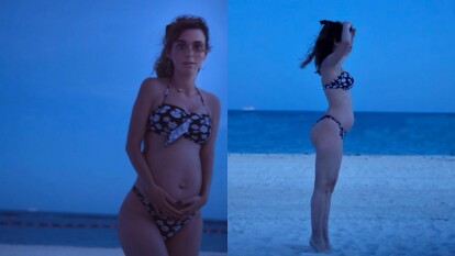 Natalia Téllez presume su embarazo en bikini