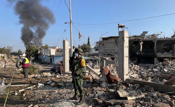Ejército Mexicano brinda apoyo de rescate tras explosión en Puebla