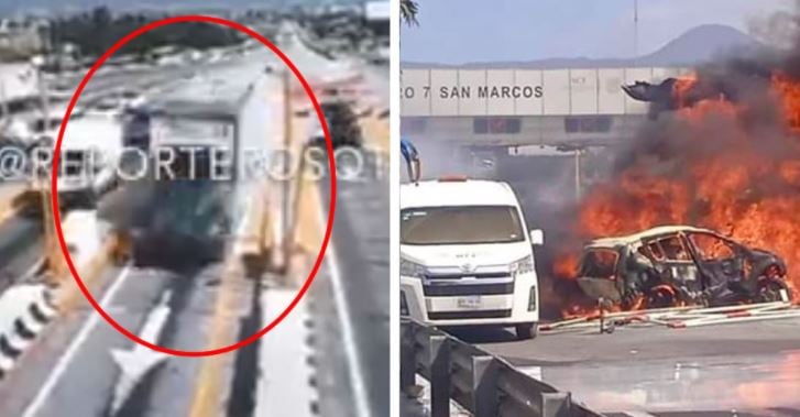 VIDEO del momento exacto en el que ocurrió el accidente de la autopista México-Puebla