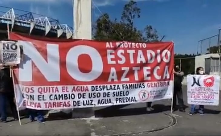 Se manifiestan en contra megaproyecto del Estadio Azteca