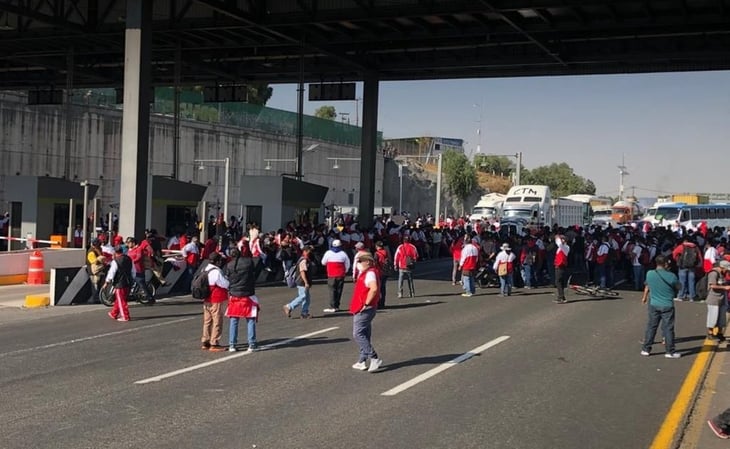 Cumple seis horas bloqueo en la México-Pachuca por integrantes del Suteym
