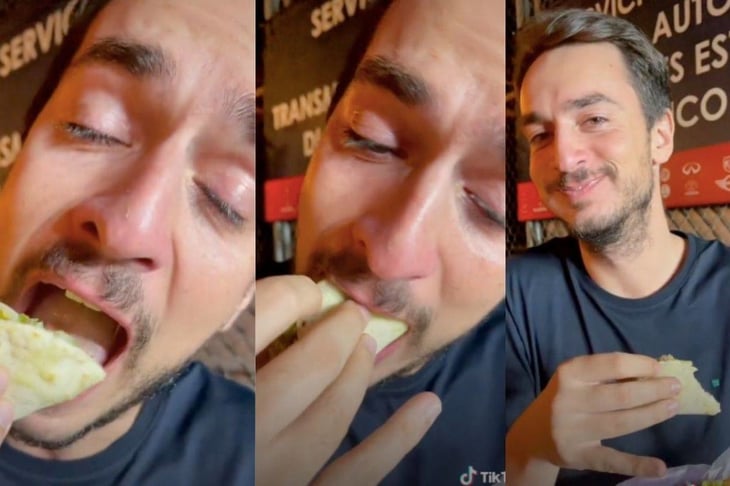 Extranjero se viraliza en TikTok al llorar tras probar tacos en México por primera vez