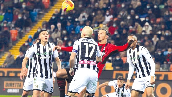 Serie A: Milan salva el empate frente al udinese gracias a chilena de Zlatan