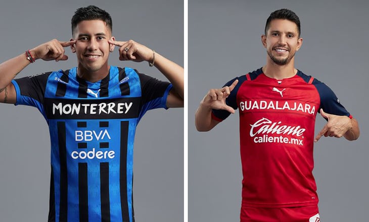 Chivas y Rayados presentan sus nuevos uniformes sin escudos para el Clausura 2022