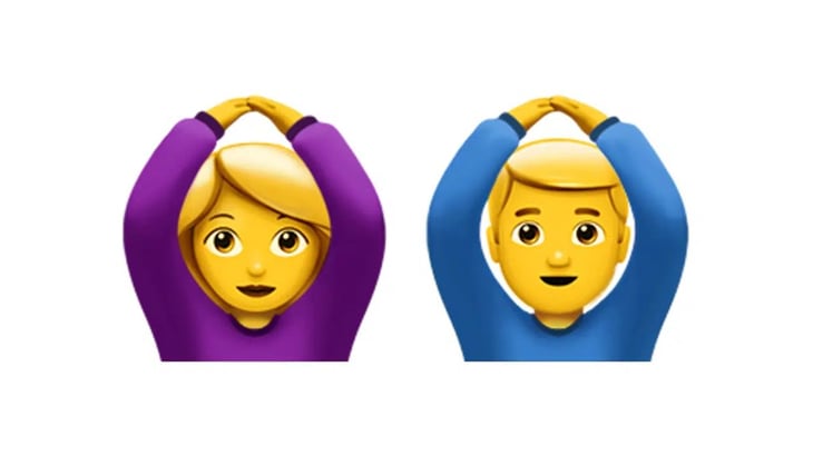 Esto significa el emoji de la persona con los brazos hacia arriba en WhatsApp