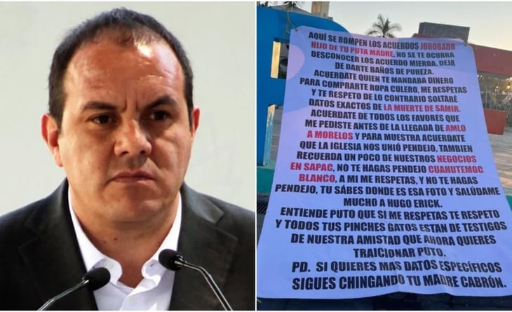 Narcomanta advirtió a Cuauhtémoc Blanco sobre caso Samir Flores:  “Acuérdate quién te mandaba dinero”