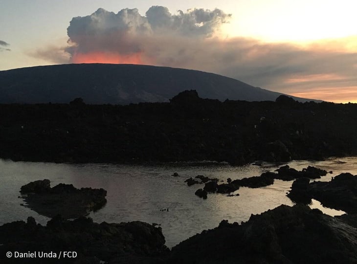 Continúa erupción en volcán de archipiélago ecuatoriano de Galápagos