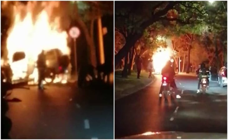 VIDEO: Incendio de camioneta de lujo deja dos muertos en Las Lomas de Chapultepec