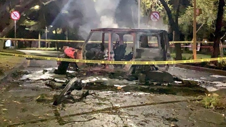 García Harfuch: 'Incendio de camioneta de lujo fue por incidente de tránsito'