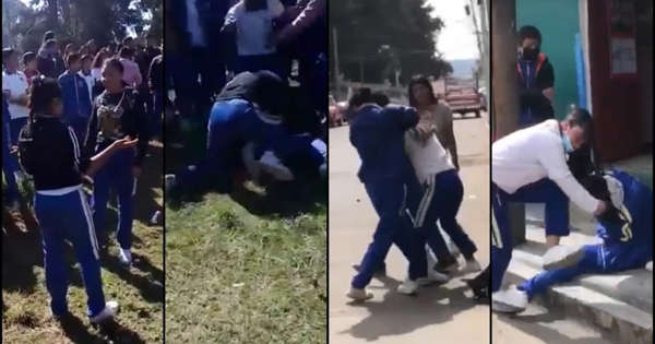Adolescentes pelean fuera de secundaria en Michoacán