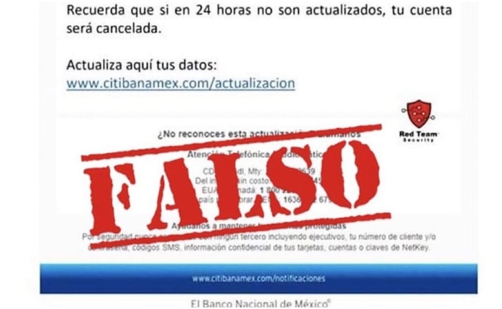 Circula fraude sobre Citibanamex en redes sociales