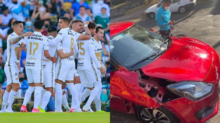 Jugadores de Pumas sufren accidente automovilístico