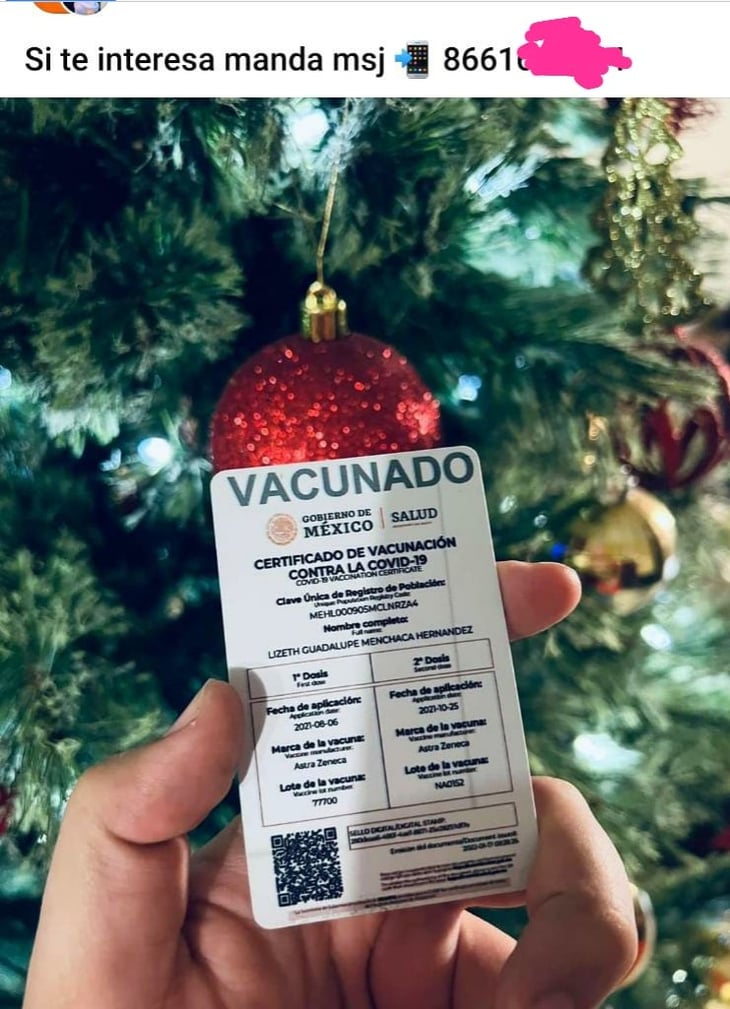 Hoy en día el certificado de vacunación ya puede ser adquirido sin estar vacunado en Monclova