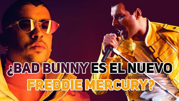 Usuarios en redes comparan a Bad Bunny con Freddie Mercury