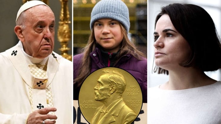 El Papa Francisco, Svetlana Tijanovskaya y Greta Thunberg, entre los nombres al Nobel de la Paz