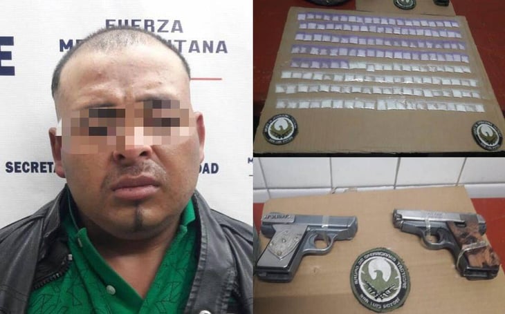 Aseguran droga y arma de fuego a 'El Calixto' en Villa de Pozos