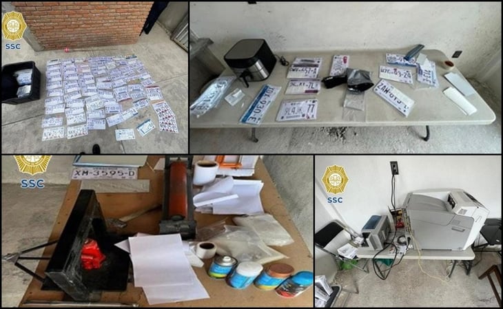 Hallan laboratorio donde falsificaban placas de carros en Xochimilco