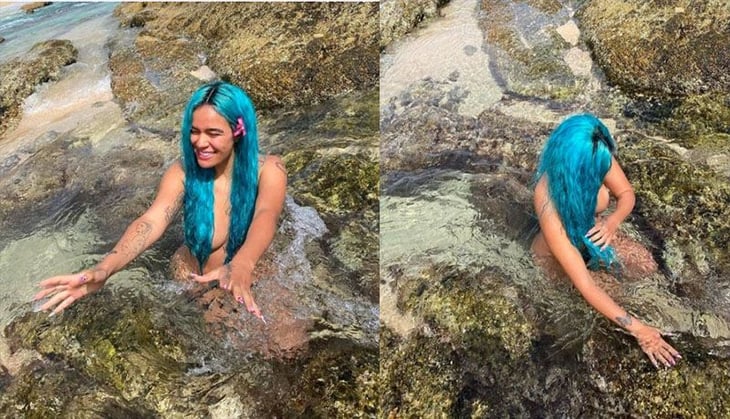 ¡Karol G deslumbra a sus fans con fotos desnuda bajo el agua!