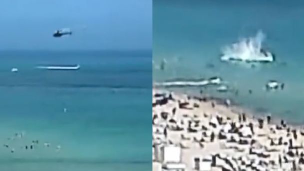 Helicóptero se estrella cerca a la playa de Miami Beach, en Florida