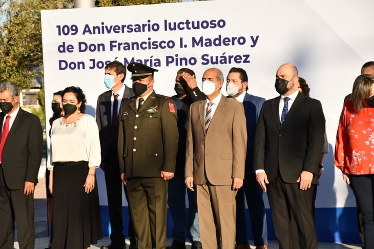 Autoridades conmemoran el 109 aniversario luctuoso, de Madero y Pino Suárez