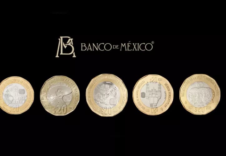 Monedas de 20 pesos ganan premio en concurso mundial