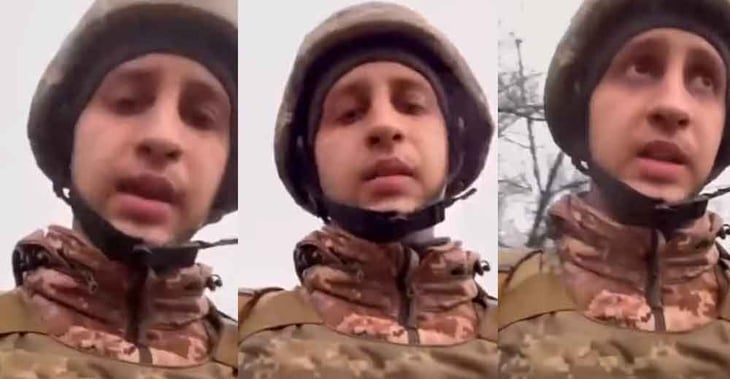 Soldado de Ucrania se despide de sus padres antes de ir a la guerra con Rusia