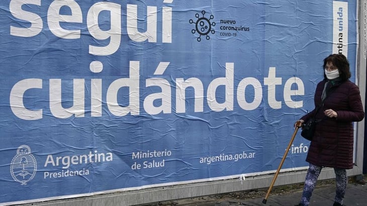 Argentina informa 6,286 nuevos casos y otras 75 muertes por la COVID-19