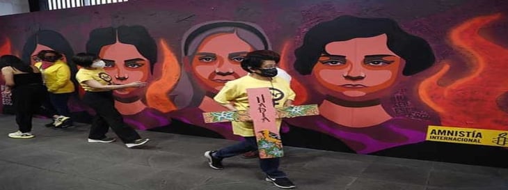 Develan mural en homenaje a víctimas de feminicidio en México