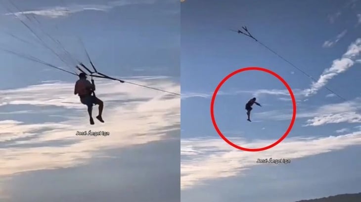 VIDEO: Terrible caída de un turista desde un parapente al romperse el arnés