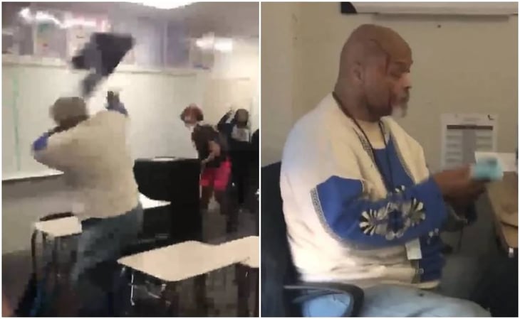 VIDEO: Alumno hiere a maestro al arrojarle silla a la cabeza