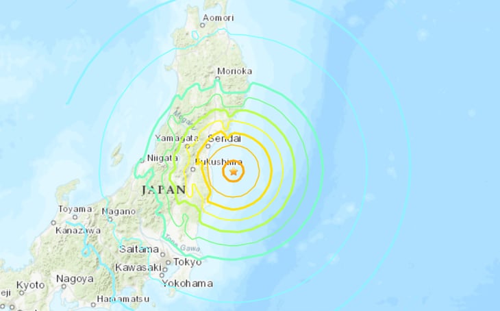 Terremoto de magnitud 7,3 en Fukushima, Japón activa la alarma de de tsunami