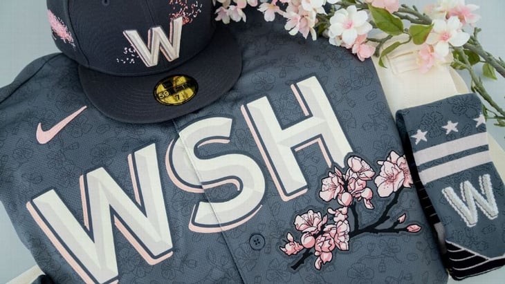Los Washington Nationals presentan sus uniformes de City Connect con el tema de las flores de cerezo