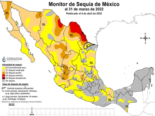 CONAGUA: Casi la mitad de México padece sequía, en Coahuila más del 92%