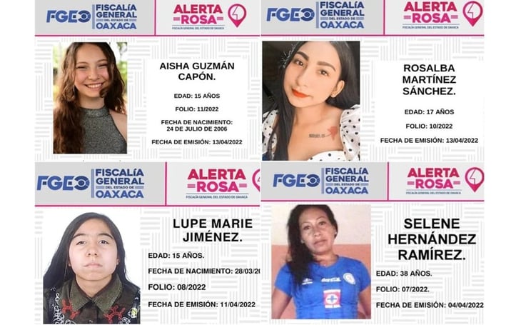 Han desaparecido 8 mujeres en Oaxaca sólo en abril