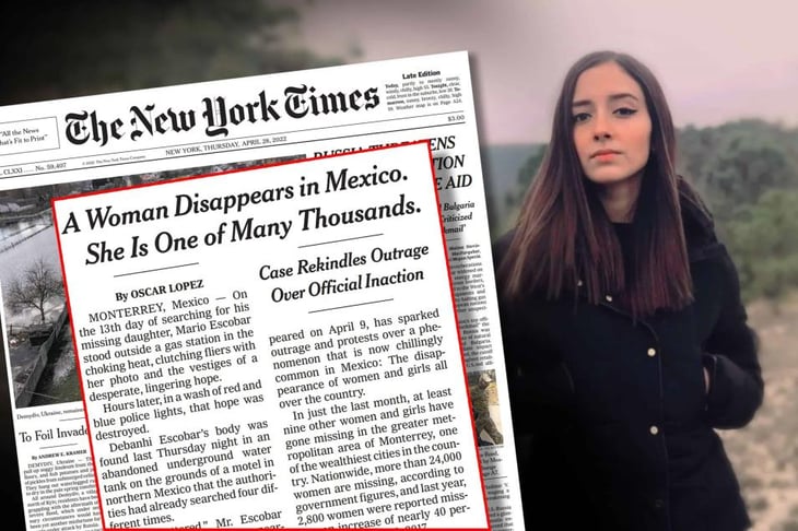 Caso Debanhi ocupa primera plana del New York Times