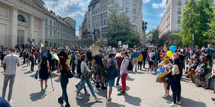 Una manifestación pro Putin reúne solo a unas 150 personas en Budapest