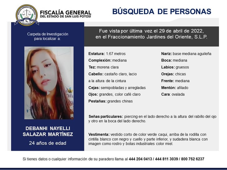 Desaparece otra joven llamada Debanhi en San Luis Potosí