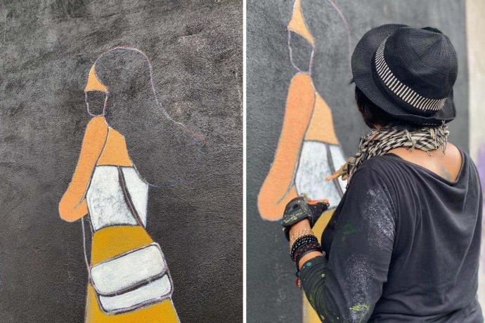 Pintan muro de Debanhi Escobar en Matamoros