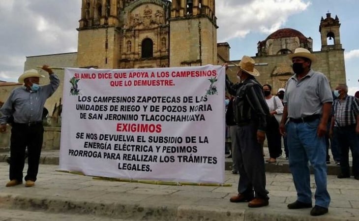 Campesinos de Oaxaca exigen a CFE que regrese subsidio para riego