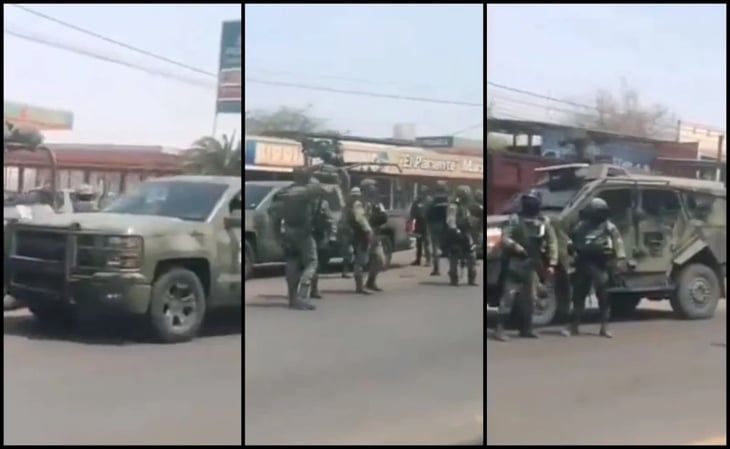 Circula mega convoy de fuerzas federales en Nueva Italia, Michoacán