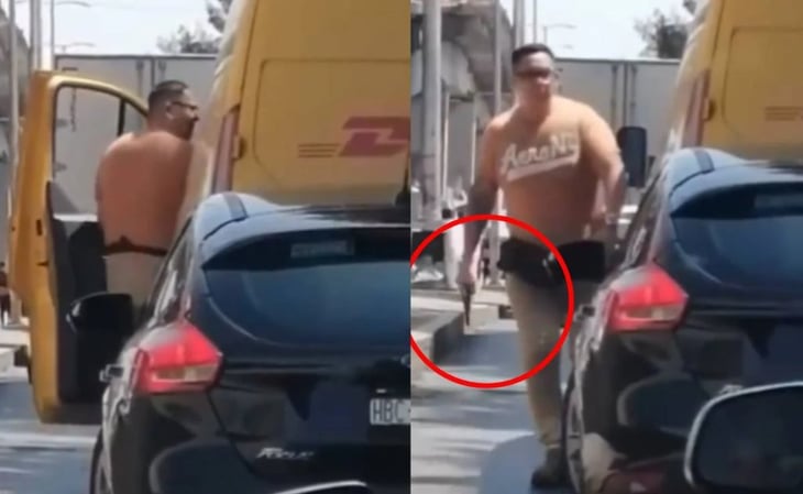VIDEO: Captan a hombre amenazando con un arma a repartidor de DHL en CDMX