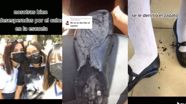 Intenso calor derrite zapato de estudiante; se vuelve viral en TikTok