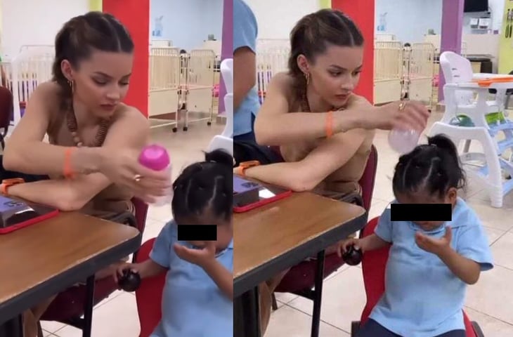 VIDEO: Critican a Mariana Rodríguez por mojar a niña