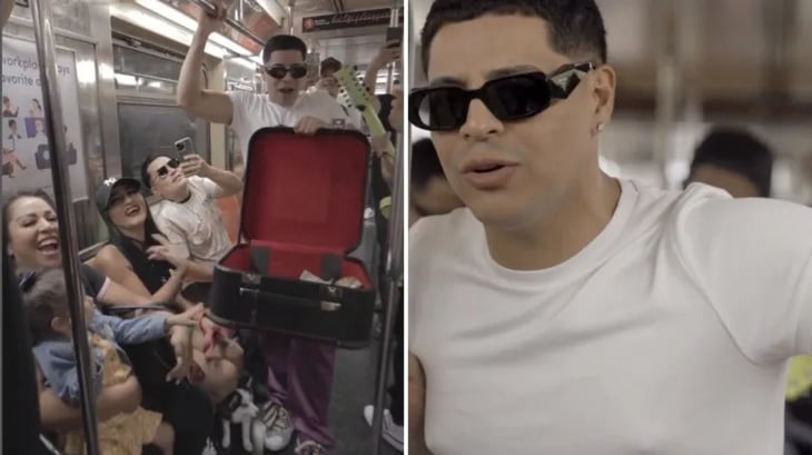 Grupo Firme sorprende a pasajeros del metro de Nueva York al cantar gratis