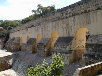 Detienen a dos personas por pintar el acueducto de Oaxaca